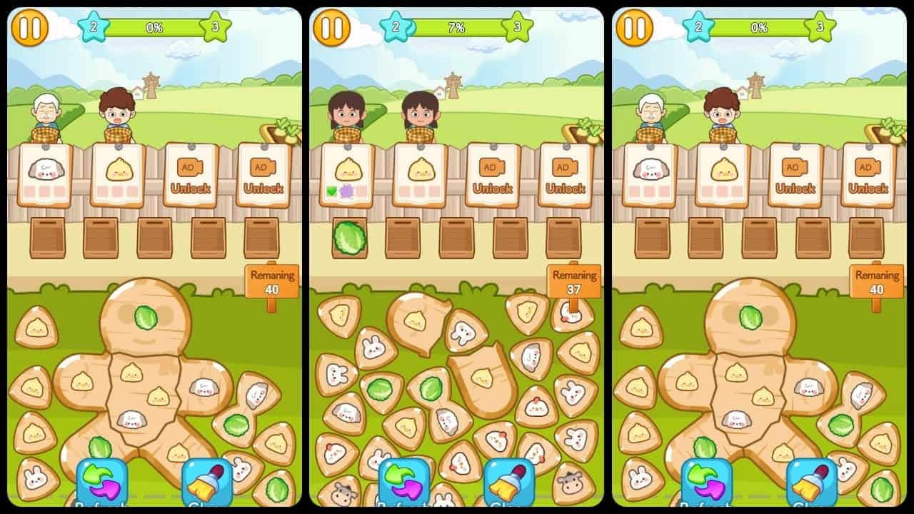 Play free online farm animal sorting puzzle games.